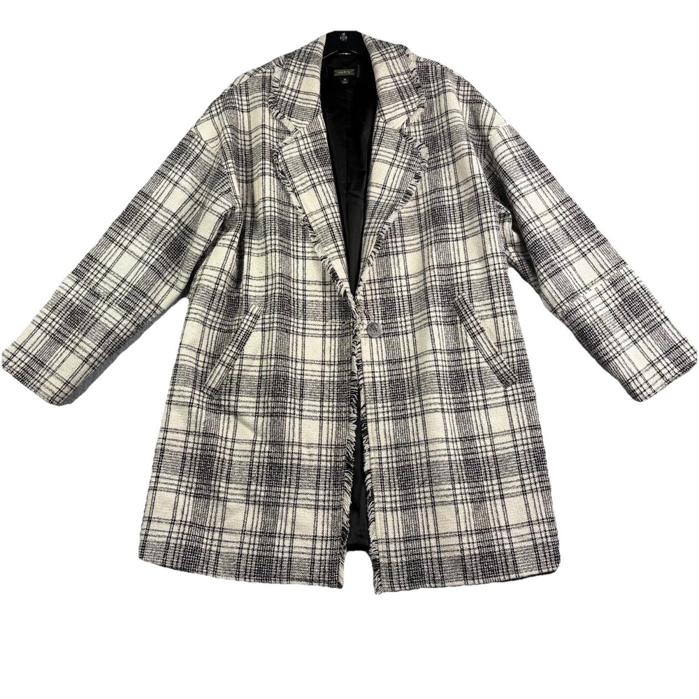 Greylin Bethanny Blazer Oversized Jacket Womens M Tweed Plaid Anthropologie READ